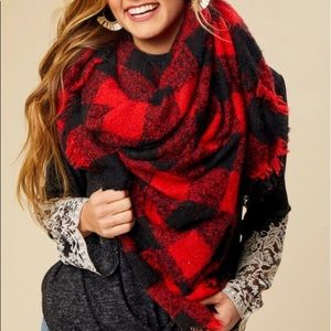 Altar’d State Red and Black Buffalo Plaid Scarf
